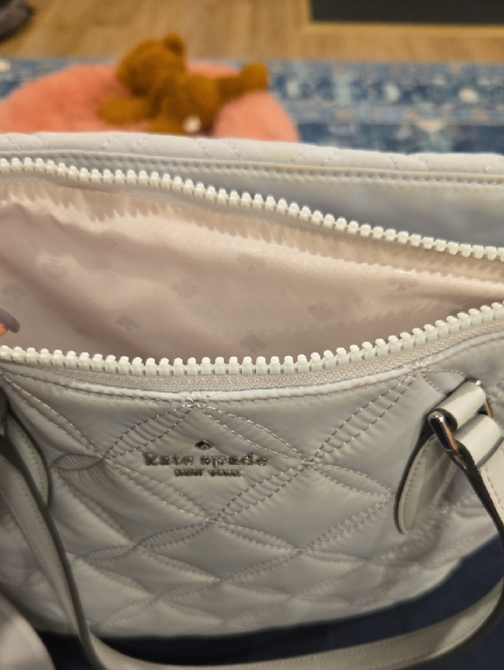 kate spade Silver quilted tote with detachable strap - Picture 2 of 5